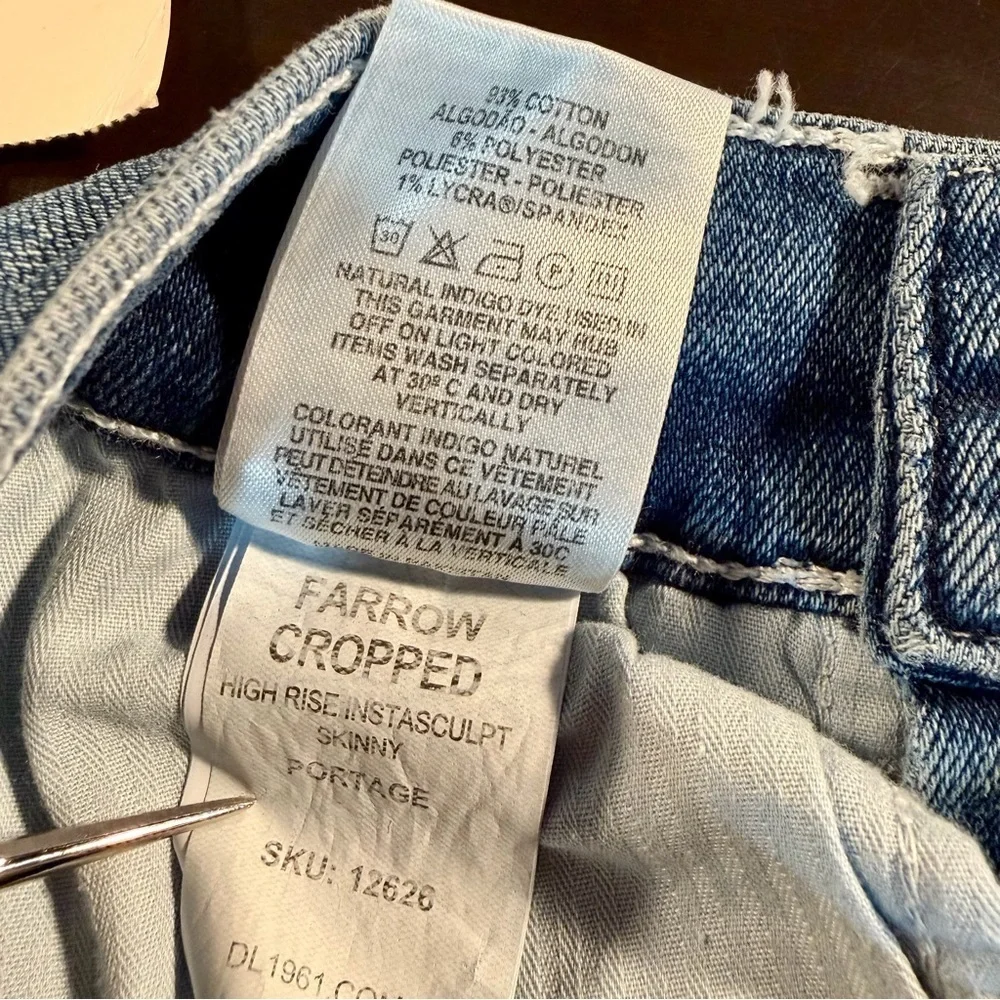 NWT DL1961 ‘Farrow’ Cropped High Rise Instasculpt Skinny Jeans in “Portage” 23
